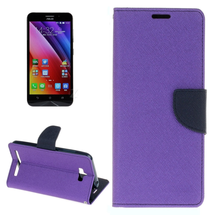 For Asus ZenFone Max / ZC550KL 5.5 Inch Cross Texture Horizontal Flip Leather Case with Holder & Card Slots & Wallet