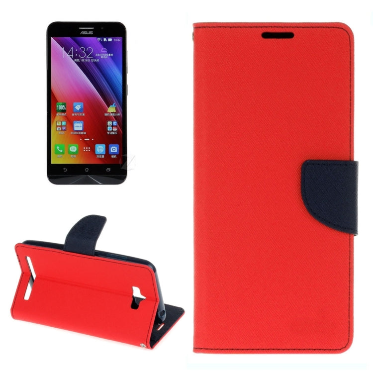 For Asus ZenFone Max / ZC550KL 5.5 Inch Cross Texture Horizontal Flip Leather Case with Holder & Card Slots & Wallet