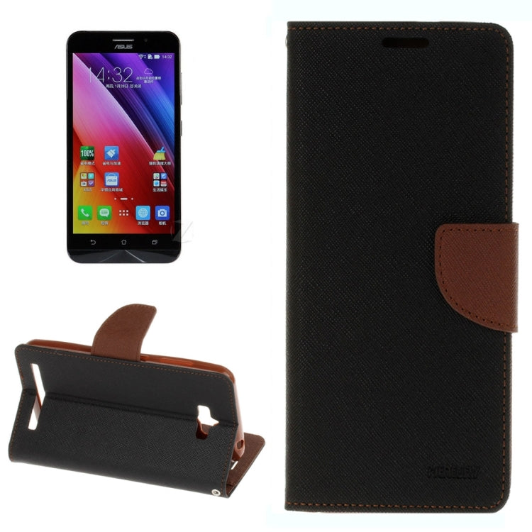 For Asus ZenFone Max / ZC550KL 5.5 Inch Cross Texture Horizontal Flip Leather Case with Holder & Card Slots & Wallet