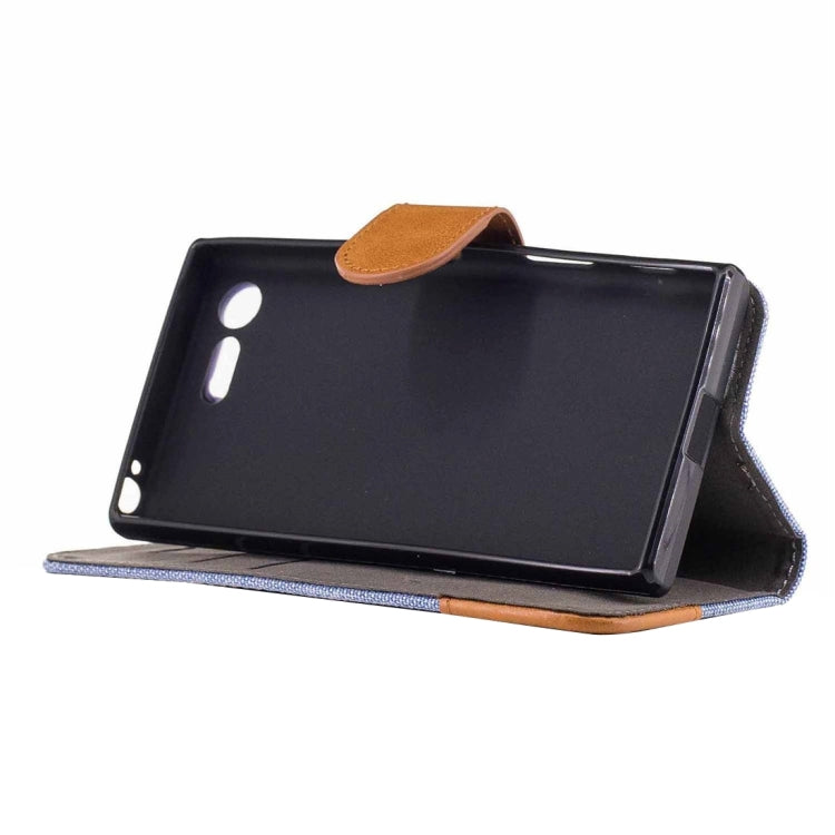 For Sony Xperia X Compact Denim Texture Horizontal Flip Leather Case with Holder & Card Slots