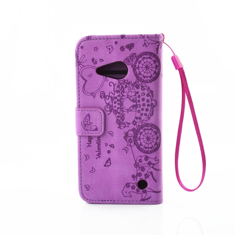 For Microsoft Lumia 550 Pressed Flower Butterfly Carriage Pattern Diamond Encrusted Horizontal Flip Leather Case with Holder & Card Slots & Wallet & Photo Frame & Lanyard