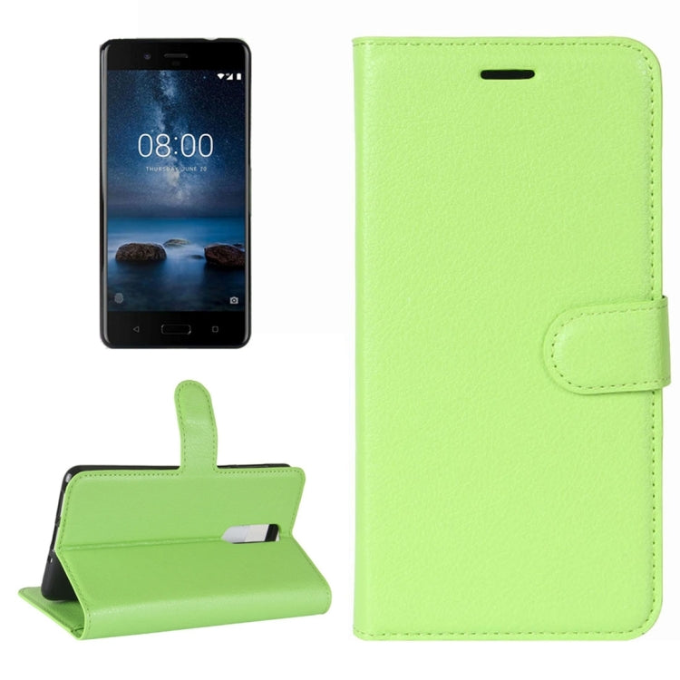 Nokia 8 Litchi Texture Horizontal Flip Leather Case with Holder & Card Slots & Wallet