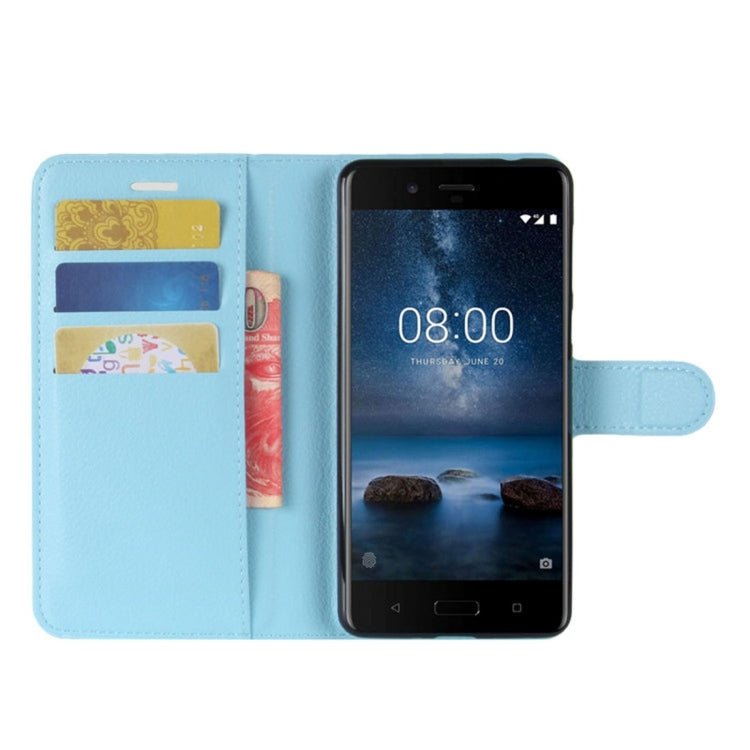 Nokia 8 Litchi Texture Horizontal Flip Leather Case with Holder & Card Slots & Wallet