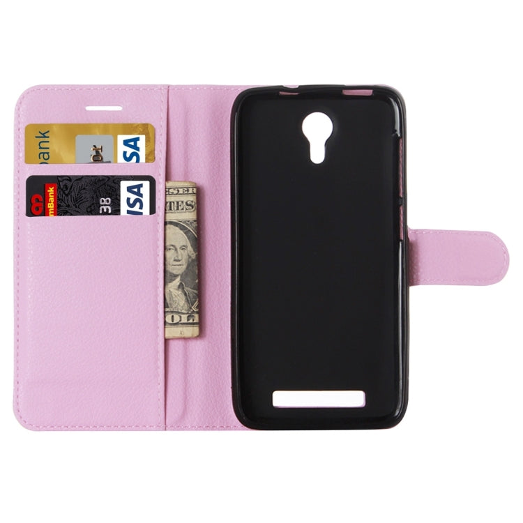Litchi Texture Horizontal Flip Leather Case with Holder & Card Slots & wallet for Doogee Valencia 2 Y100 PRO