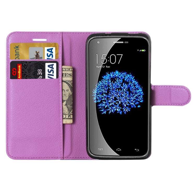 Litchi Texture Horizontal Flip Leather Case with Holder & Card Slots & wallet for Doogee Valencia 2 Y100 PRO