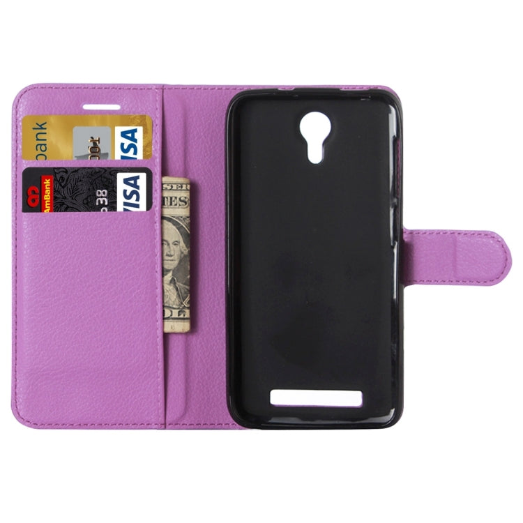 Litchi Texture Horizontal Flip Leather Case with Holder & Card Slots & wallet for Doogee Valencia 2 Y100 PRO