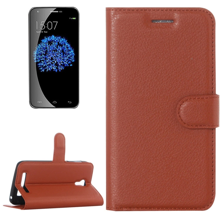 Litchi Texture Horizontal Flip Leather Case with Holder & Card Slots & wallet for Doogee Valencia 2 Y100 PRO