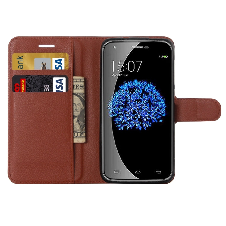 Litchi Texture Horizontal Flip Leather Case with Holder & Card Slots & wallet for Doogee Valencia 2 Y100 PRO