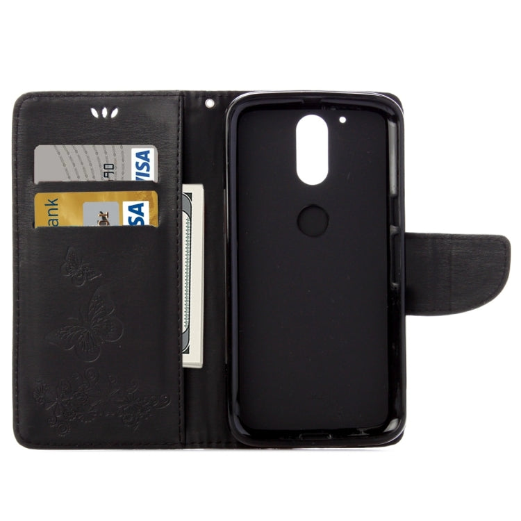 For Motorola Moto G (4rd gen) Plus Pressed Flowers Butterfly Pattern Leather Case with Holder & Card Slots & Wallet