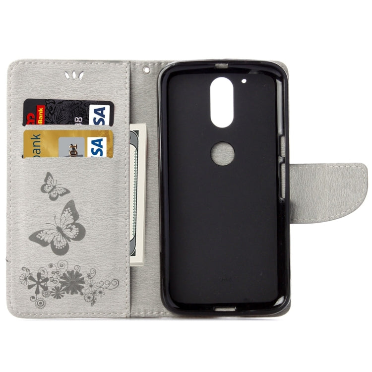 For Motorola Moto G (4rd gen) Plus Pressed Flowers Butterfly Pattern Leather Case with Holder & Card Slots & Wallet