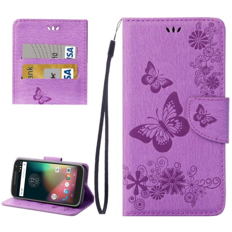 For Motorola Moto G (4rd gen) Plus Pressed Flowers Butterfly Pattern Leather Case with Holder & Card Slots & Wallet