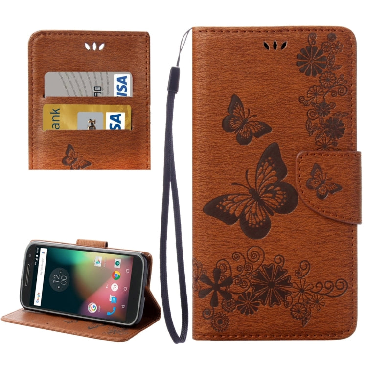 For Motorola Moto G (4rd gen) Plus Pressed Flowers Butterfly Pattern Leather Case with Holder & Card Slots & Wallet