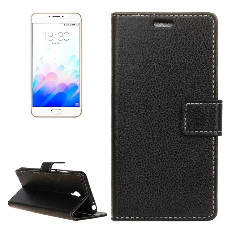 For Meizu  M3 Note Litchi Texture Horizontal Flip Leather Case with Holder & Card Slots & Wallet