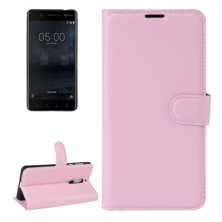 For Nokia 5 Litchi Texture Horizontal Flip Leather Case with Holder & Card Slots & Wallet