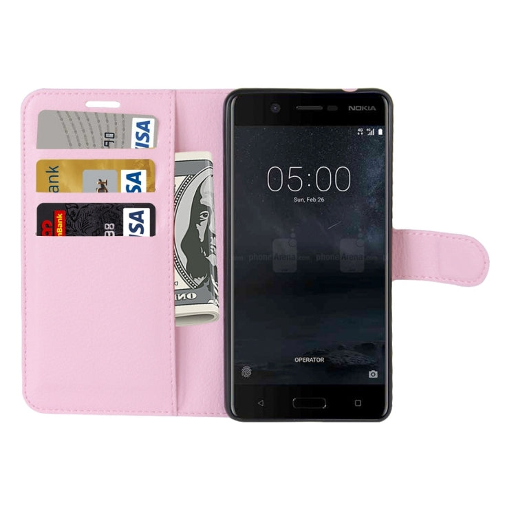 For Nokia 5 Litchi Texture Horizontal Flip Leather Case with Holder & Card Slots & Wallet