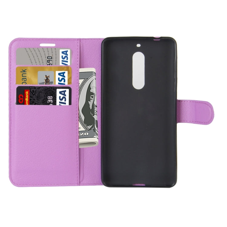 For Nokia 5 Litchi Texture Horizontal Flip Leather Case with Holder & Card Slots & Wallet