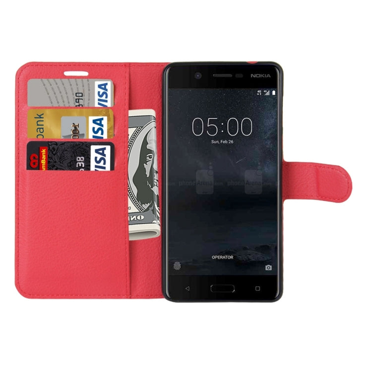 For Nokia 5 Litchi Texture Horizontal Flip Leather Case with Holder & Card Slots & Wallet