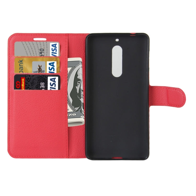 For Nokia 5 Litchi Texture Horizontal Flip Leather Case with Holder & Card Slots & Wallet