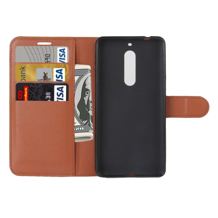 For Nokia 5 Litchi Texture Horizontal Flip Leather Case with Holder & Card Slots & Wallet