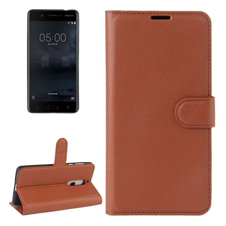 For Nokia 5 Litchi Texture Horizontal Flip Leather Case with Holder & Card Slots & Wallet