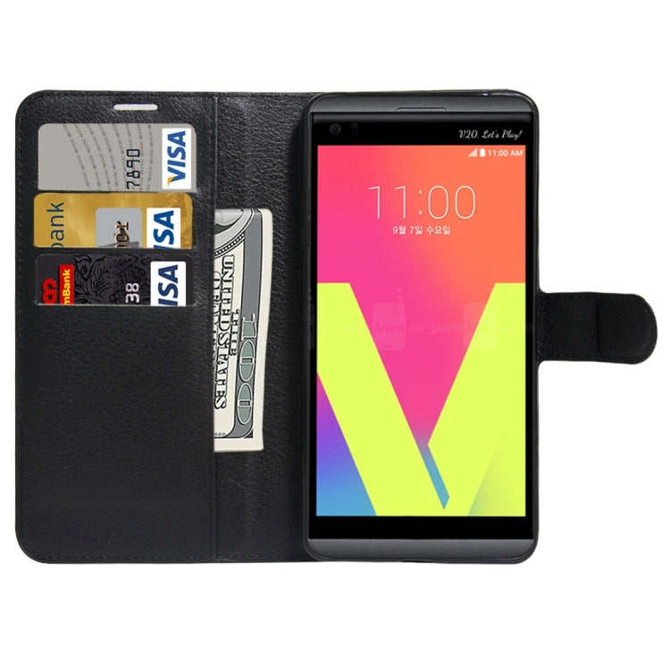 For LG V20 Litchi Texture Horizontal Flip Leather Case with Holder & Card Slots & Wallet
