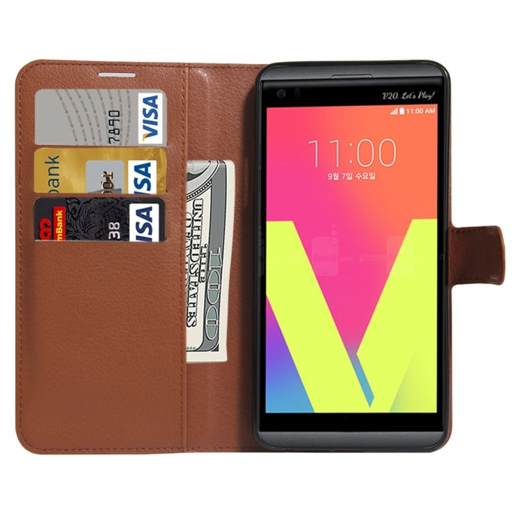 For LG V20 Litchi Texture Horizontal Flip Leather Case with Holder & Card Slots & Wallet