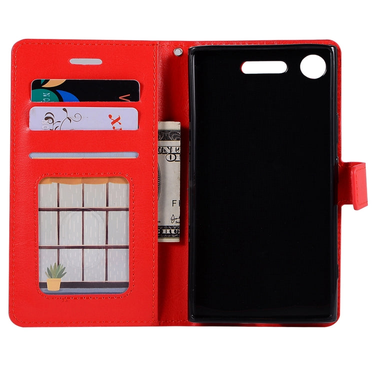 For Sony Xperia XZ1 Crazy Horse Texture Horizontal Flip Leather Case with Holder & Card Slots & Wallet & Photo Frame
