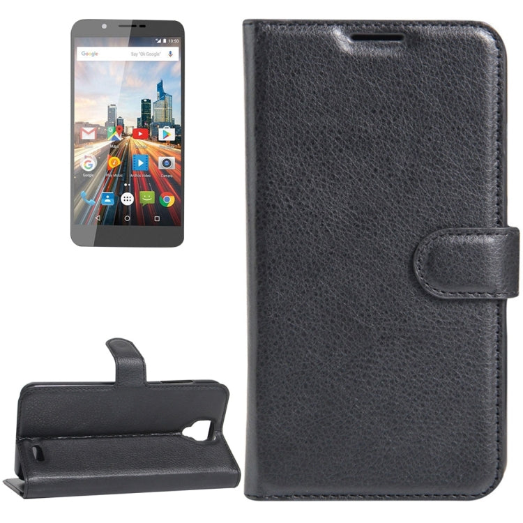 For ARCHOS 55 Helium Ultra Litchi Texture Horizontal Flip Leather Case with Holder & Card Slots & Wallet