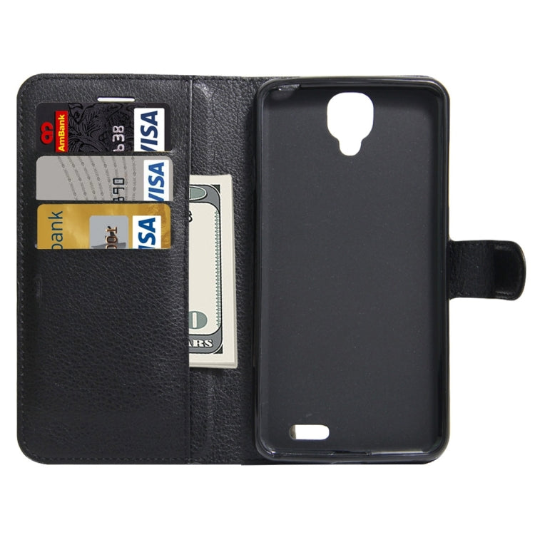 For ARCHOS 55 Helium Ultra Litchi Texture Horizontal Flip Leather Case with Holder & Card Slots & Wallet