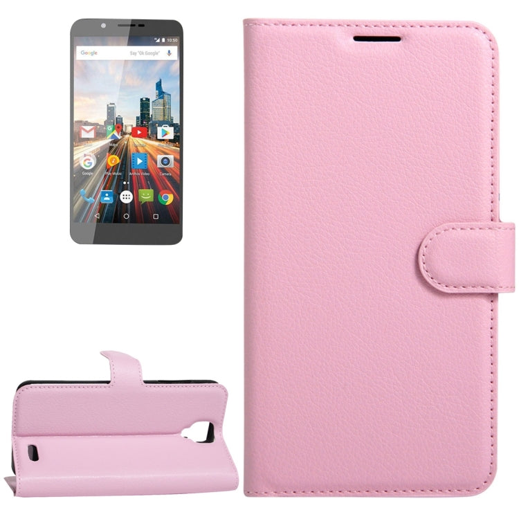 For ARCHOS 55 Helium Ultra Litchi Texture Horizontal Flip Leather Case with Holder & Card Slots & Wallet