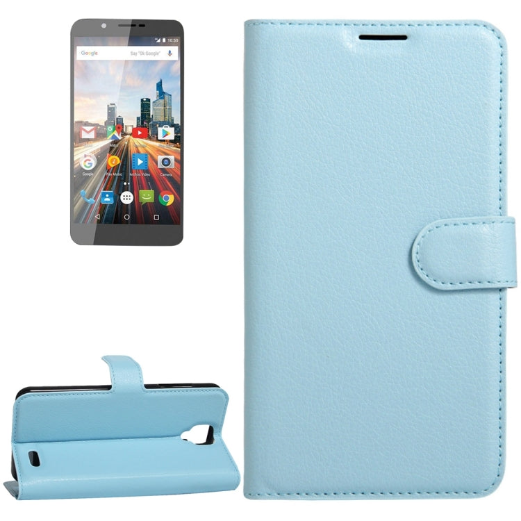 For ARCHOS 55 Helium Ultra Litchi Texture Horizontal Flip Leather Case with Holder & Card Slots & Wallet