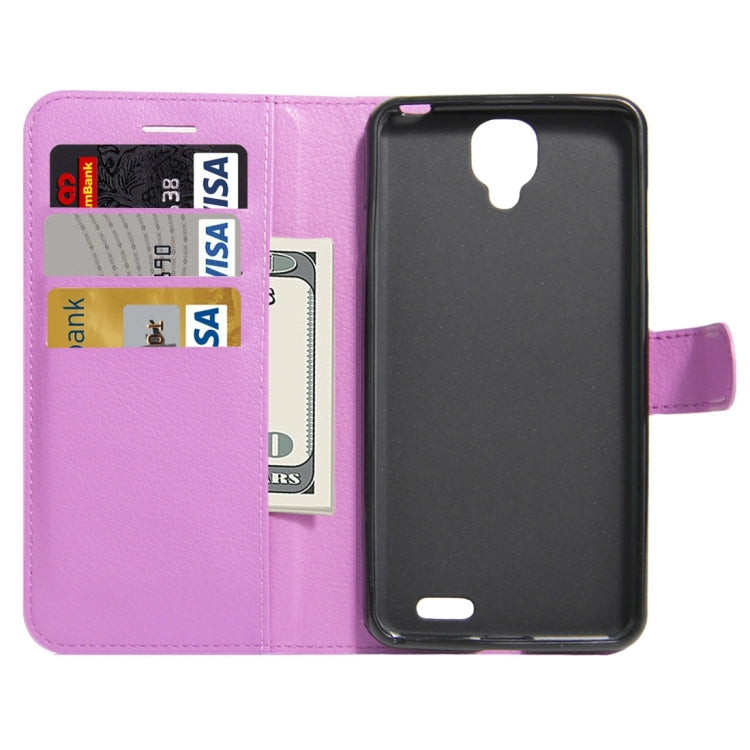 For ARCHOS 55 Helium Ultra Litchi Texture Horizontal Flip Leather Case with Holder & Card Slots & Wallet