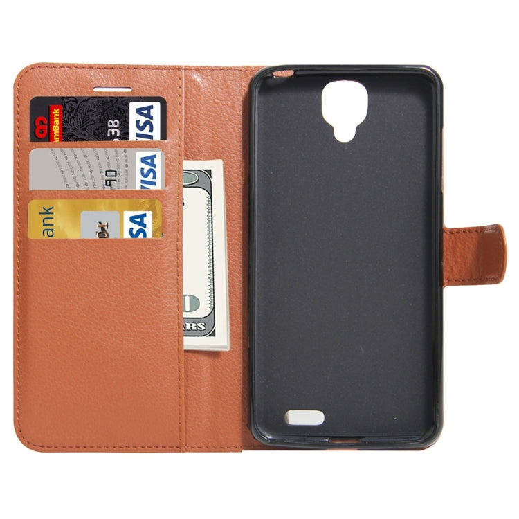 For ARCHOS 55 Helium Ultra Litchi Texture Horizontal Flip Leather Case with Holder & Card Slots & Wallet