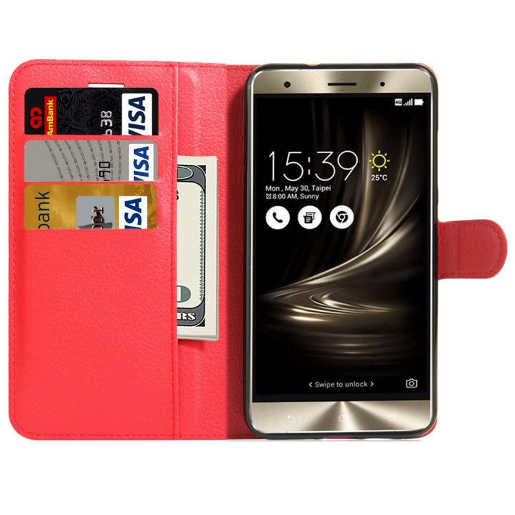 For Asus ZenFone 3 Deluxe ZS550KL Litchi Texture Horizontal Flip Leather Case with Holder & Card Slots & Wallet