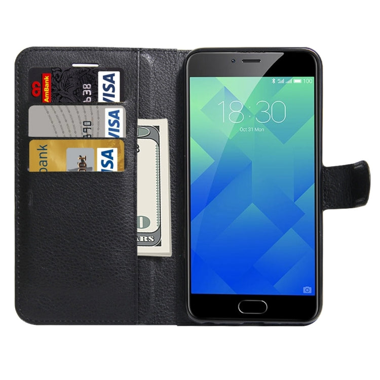 For Meizu  M5 / Meilan 5 Litchi Texture Horizontal Flip Leather Case with Holder & Card Slots & Wallet