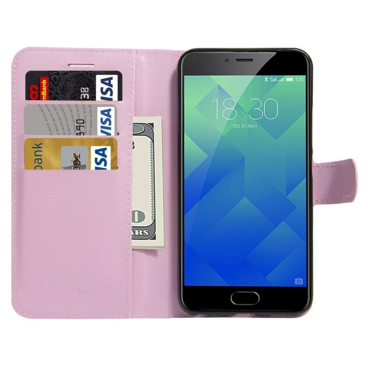 For Meizu  M5 / Meilan 5 Litchi Texture Horizontal Flip Leather Case with Holder & Card Slots & Wallet