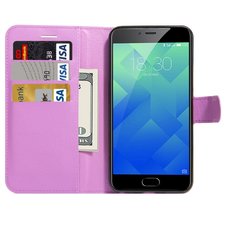 For Meizu  M5 / Meilan 5 Litchi Texture Horizontal Flip Leather Case with Holder & Card Slots & Wallet