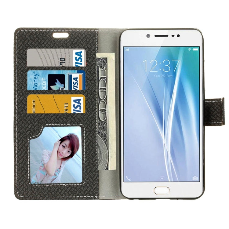 For Vivo  V5 / Y67 Knit Texture Horizontal Flip Leather Case with Holder & Card Slots & Wallet & Photo Frame