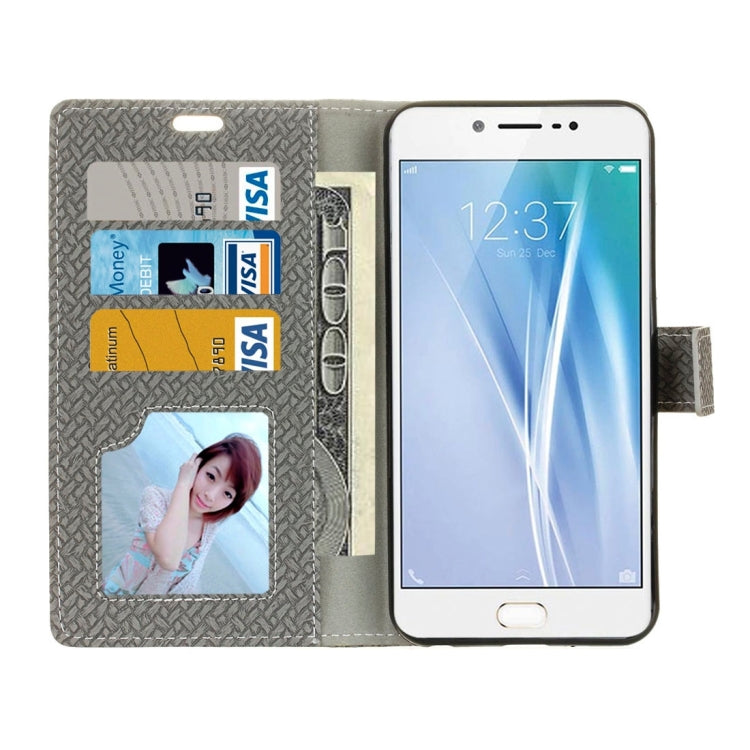 For Vivo  V5 / Y67 Knit Texture Horizontal Flip Leather Case with Holder & Card Slots & Wallet & Photo Frame