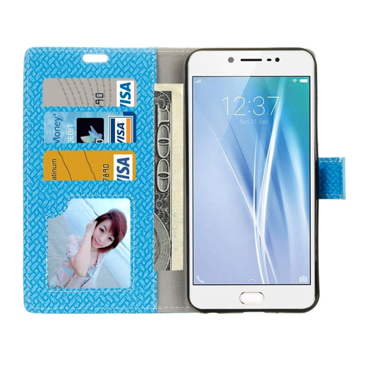 For Vivo  V5 / Y67 Knit Texture Horizontal Flip Leather Case with Holder & Card Slots & Wallet & Photo Frame