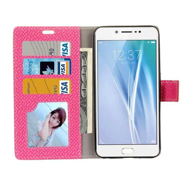 For Vivo  V5 / Y67 Knit Texture Horizontal Flip Leather Case with Holder & Card Slots & Wallet & Photo Frame