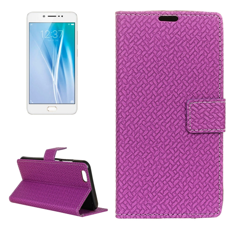For Vivo  V5 / Y67 Knit Texture Horizontal Flip Leather Case with Holder & Card Slots & Wallet & Photo Frame