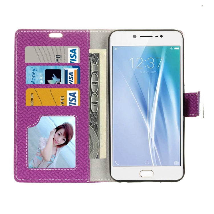 For Vivo  V5 / Y67 Knit Texture Horizontal Flip Leather Case with Holder & Card Slots & Wallet & Photo Frame