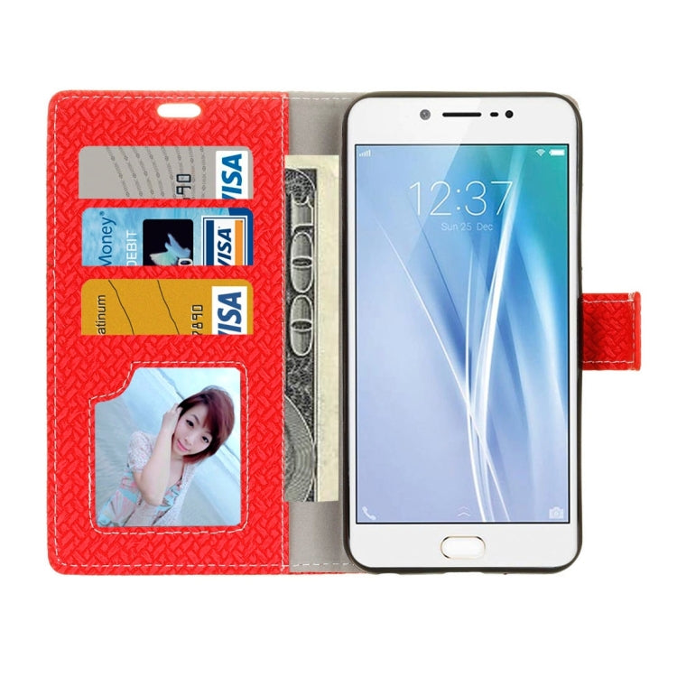 For Vivo  V5 / Y67 Knit Texture Horizontal Flip Leather Case with Holder & Card Slots & Wallet & Photo Frame