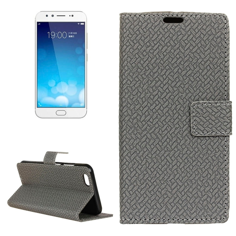 For Vivo  X9 Plus Knit Texture Horizontal Flip Leather Case with Holder & Card Slots & Wallet & Photo Frame