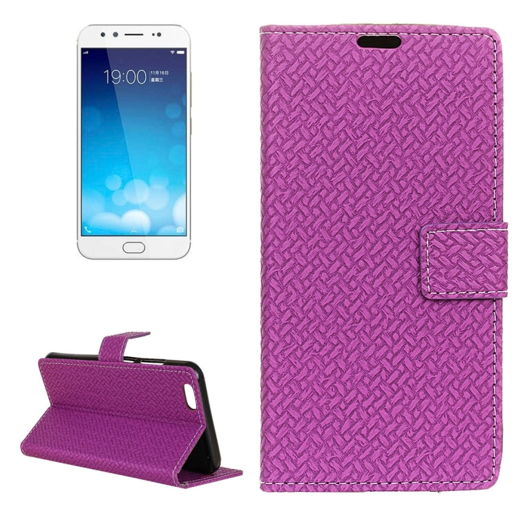 For Vivo  X9 Plus Knit Texture Horizontal Flip Leather Case with Holder & Card Slots & Wallet & Photo Frame