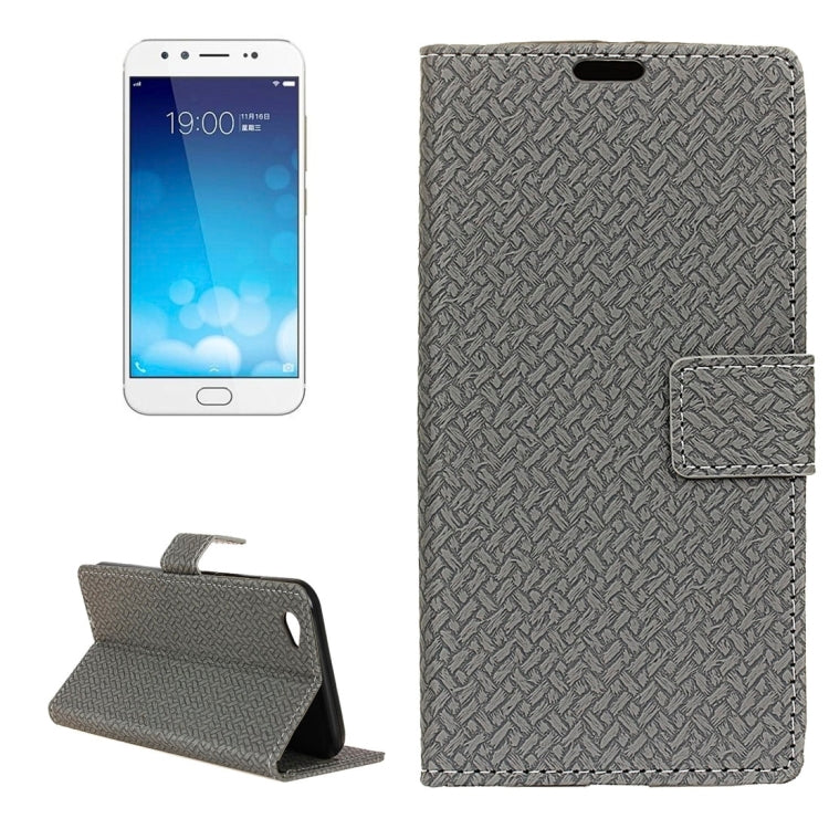 For Vivo  X9 Knit Texture Horizontal Flip Leather Case with Holder & Card Slots & Wallet & Photo Frame