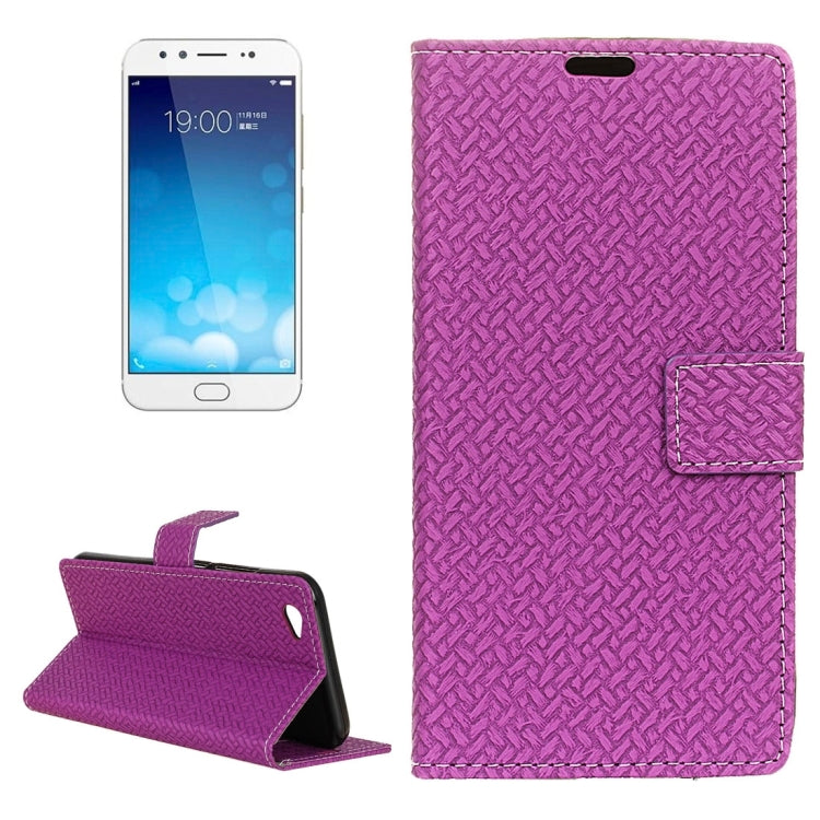 For Vivo  X9 Knit Texture Horizontal Flip Leather Case with Holder & Card Slots & Wallet & Photo Frame
