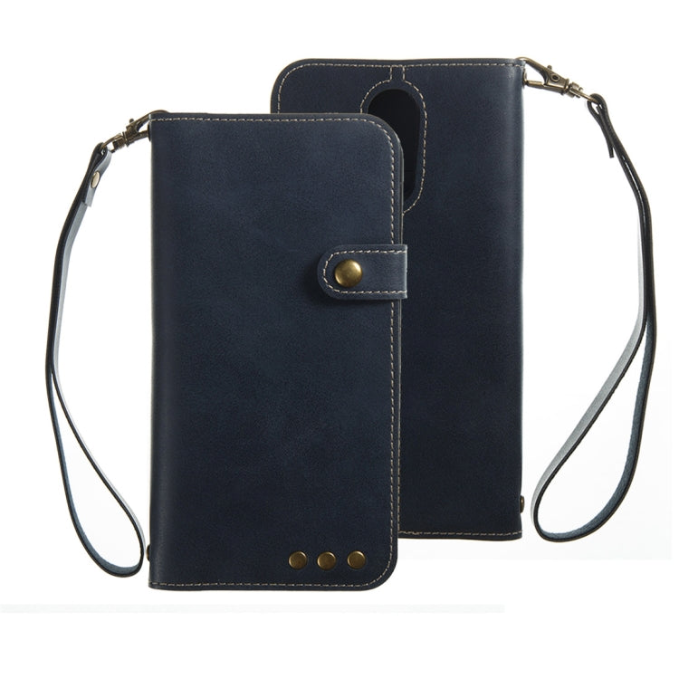 For LG K10 2017 (EU Version) Retro Crazy Horse Texture Horizontal Flip PU Leather Case with Card Slots & Wallet & Hand Strap