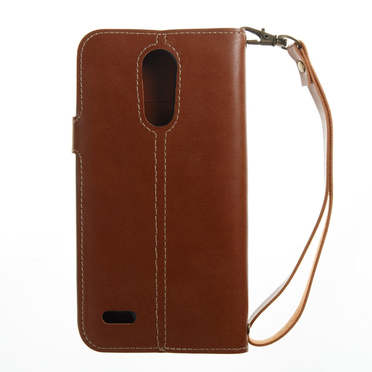 For LG K10 2017 (EU Version) Retro Crazy Horse Texture Horizontal Flip PU Leather Case with Card Slots & Wallet & Hand Strap